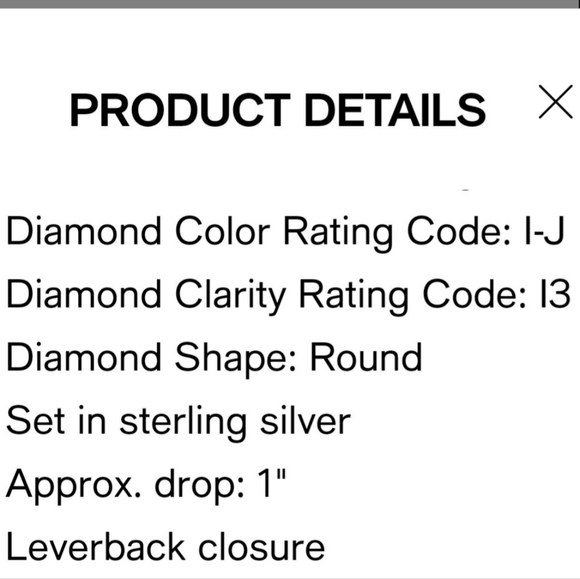 Geniune Diamond leverback earrings   full quarter caret ss NWT - Picture 17 of 17